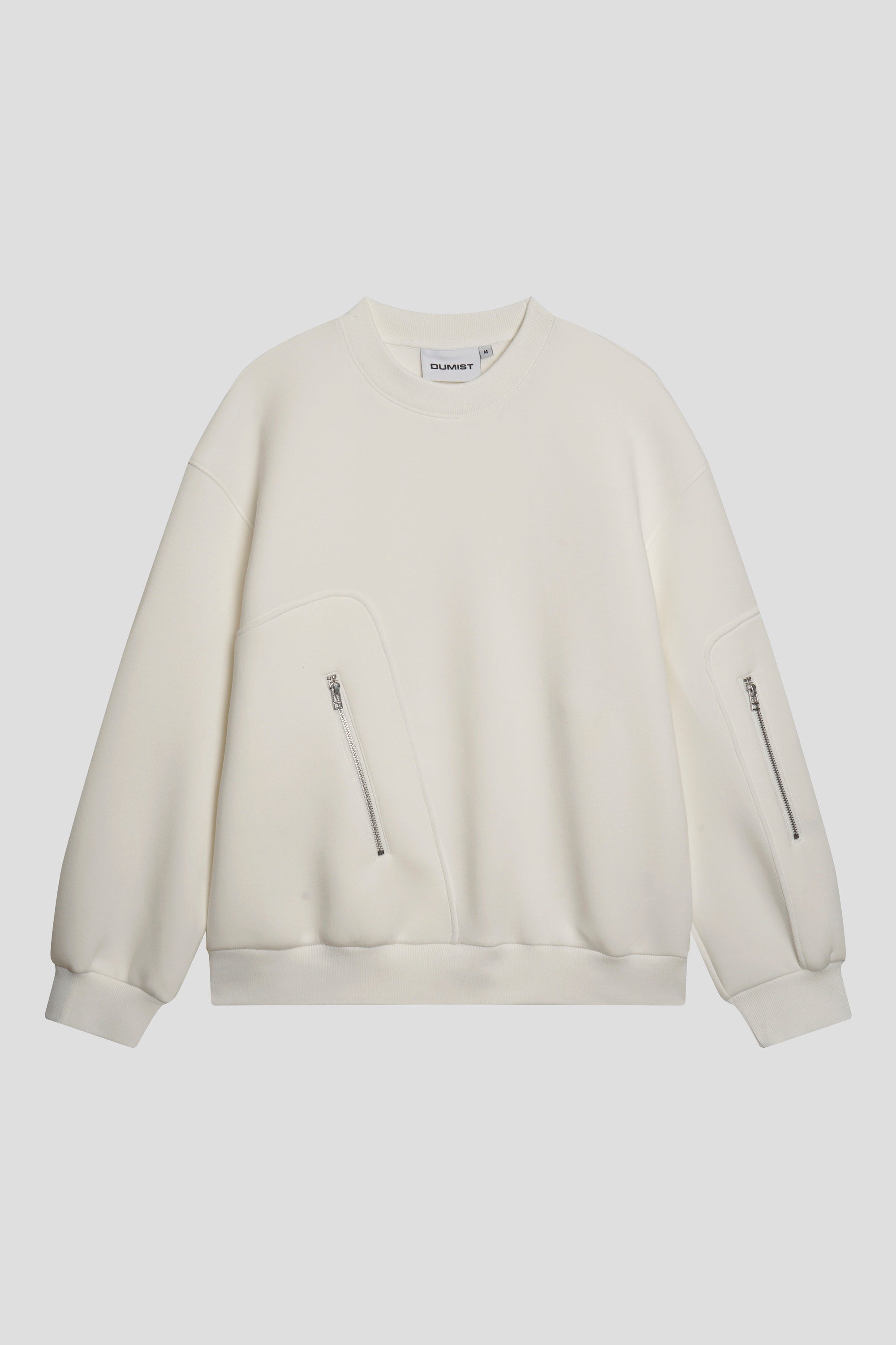 Curved Zip Pocket Neoprene Sweatshirt