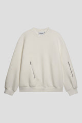 Curved Zip Pocket Neoprene Sweatshirt