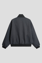 Leather Look Stripe Bomber Jacket