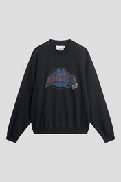 Manufacturer Globe Print Distressed Sweatshirt