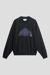 Manufacturer Globe Print Distressed Sweatshirt