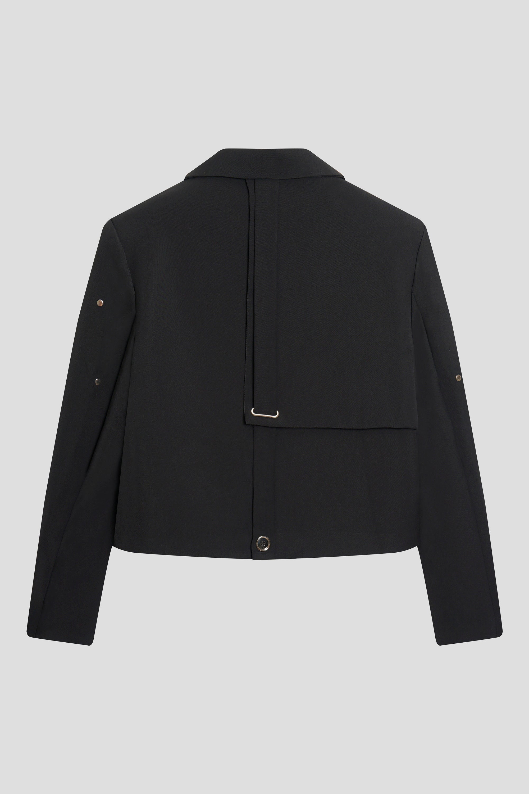 Studded Shoulder Cropped Tailored Blazer