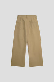 Pleated Snap Hem Wide Leg Trousers