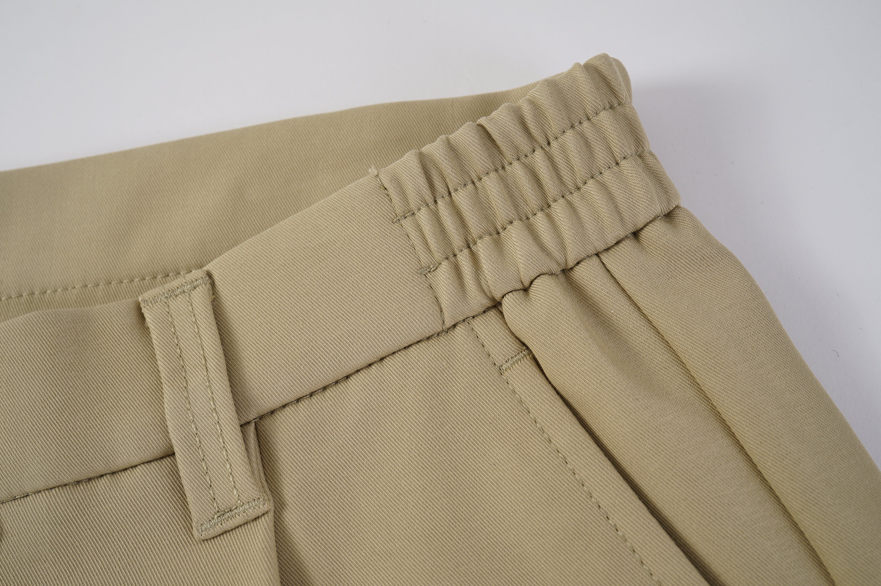 Pleated Snap Hem Wide Leg Trousers