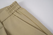 Pleated Snap Hem Wide Leg Trousers