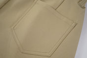 Pleated Snap Hem Wide Leg Trousers