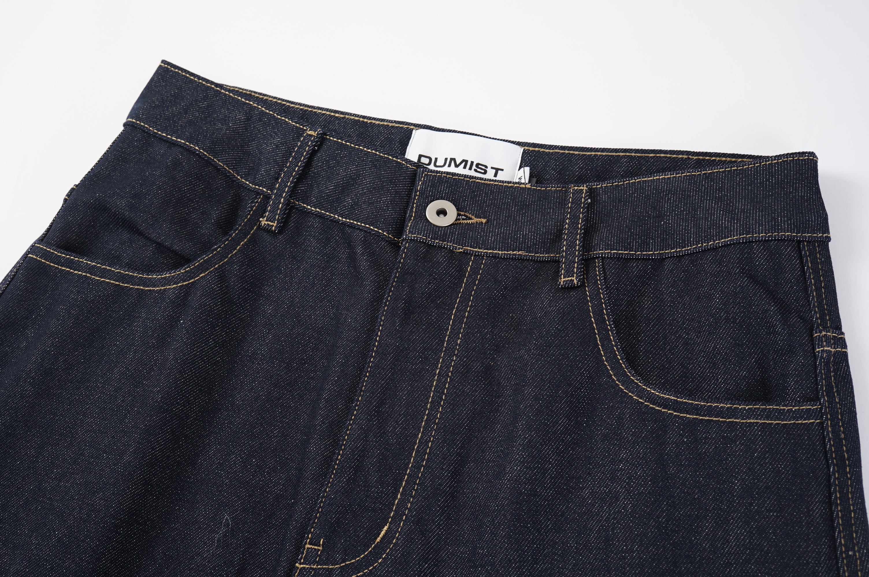 Raw Indigo Barrel Leg Jeans