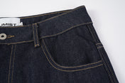 Raw Indigo Barrel Leg Jeans