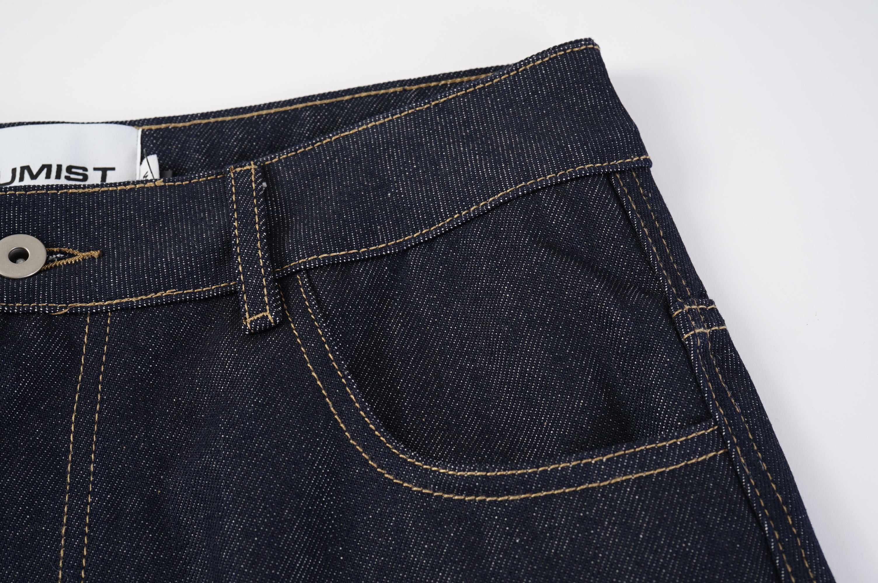 Raw Indigo Barrel Leg Jeans