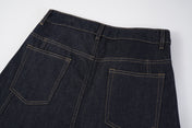 Raw Indigo Barrel Leg Jeans