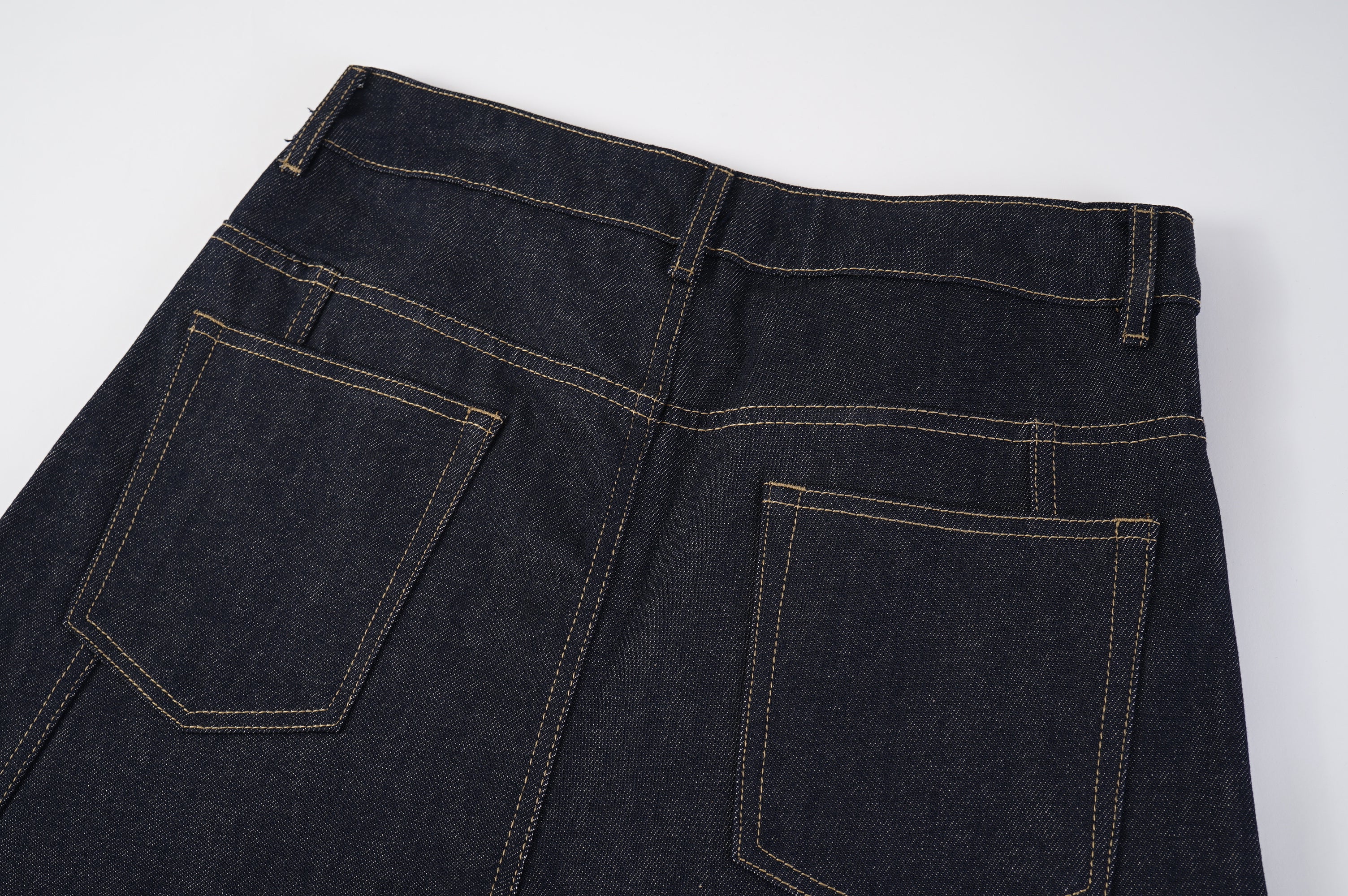 Raw Indigo Barrel Leg Jeans