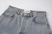 Stone Wash Barrel Leg Jeans