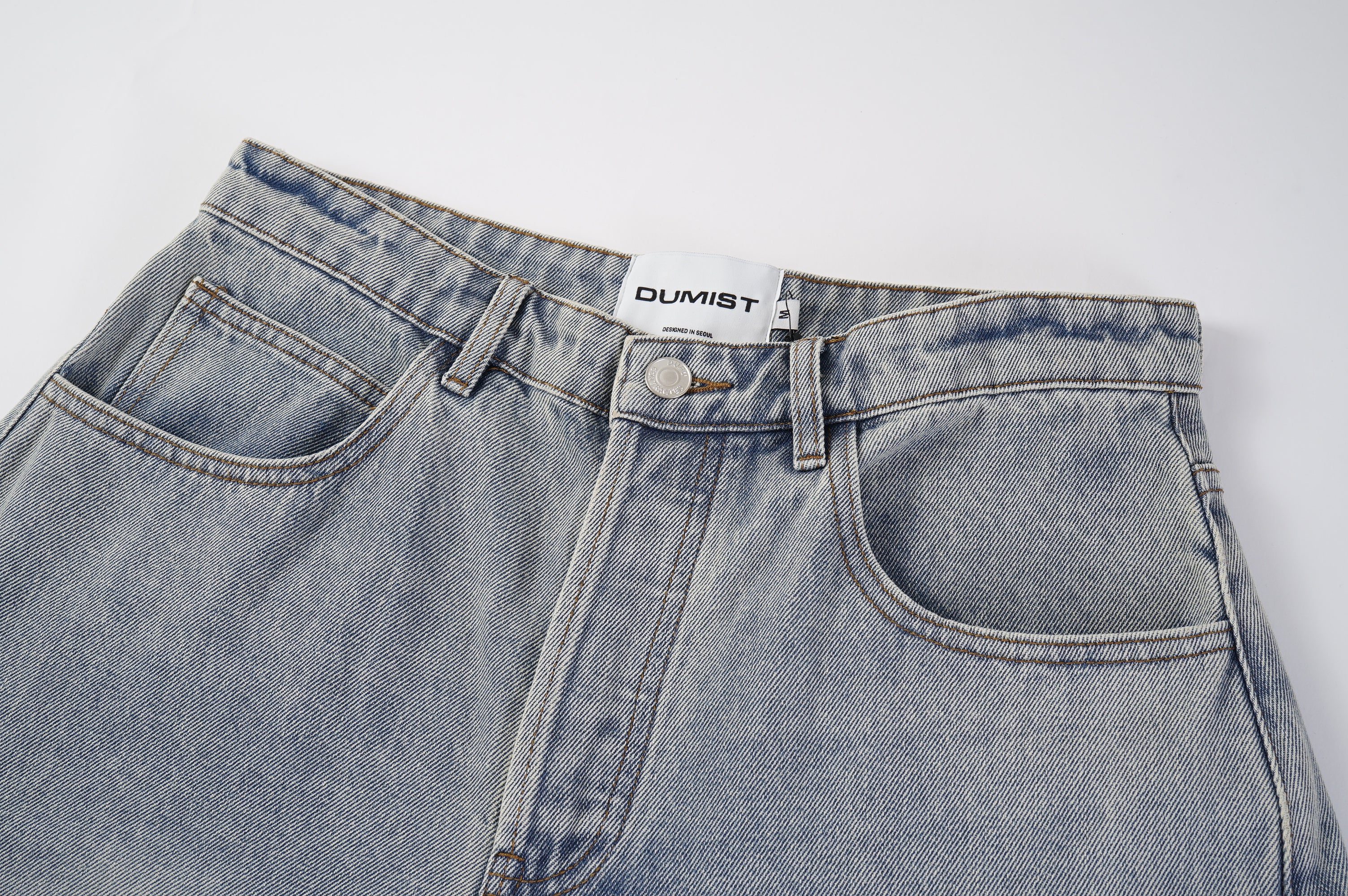 Stone Wash Barrel Leg Jeans