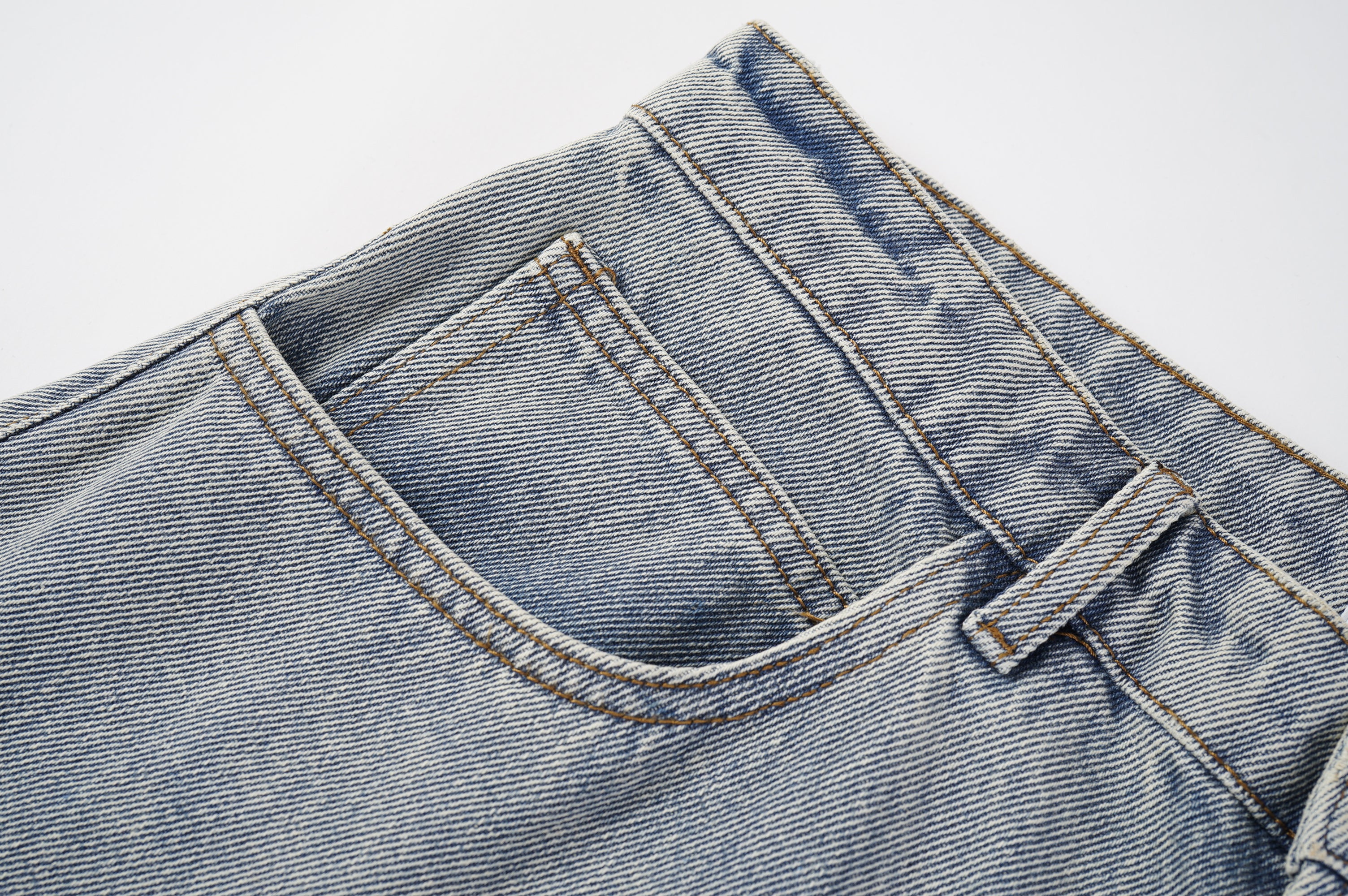Stone Wash Barrel Leg Jeans