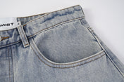 Stone Wash Barrel Leg Jeans