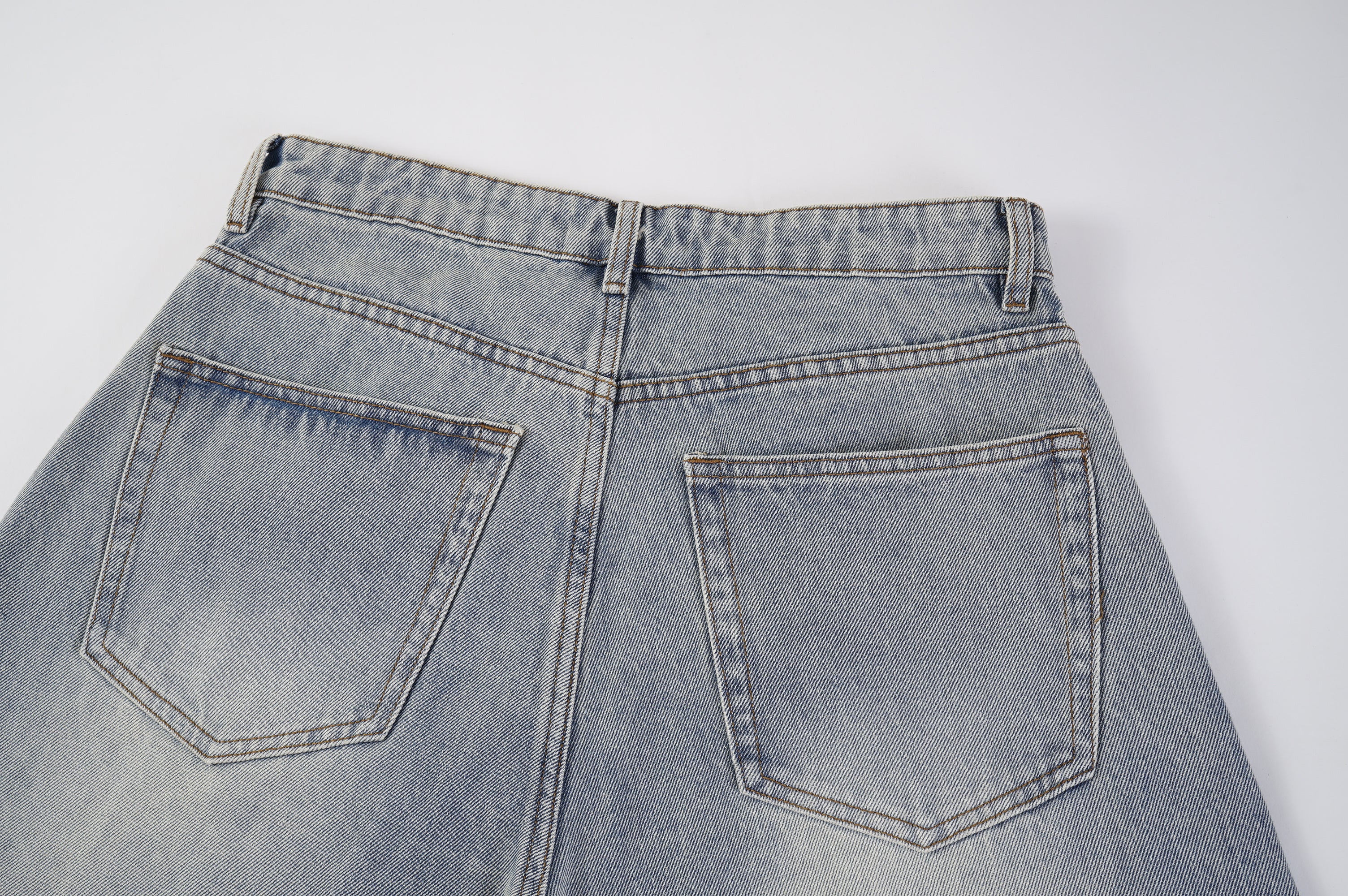 Stone Wash Barrel Leg Jeans