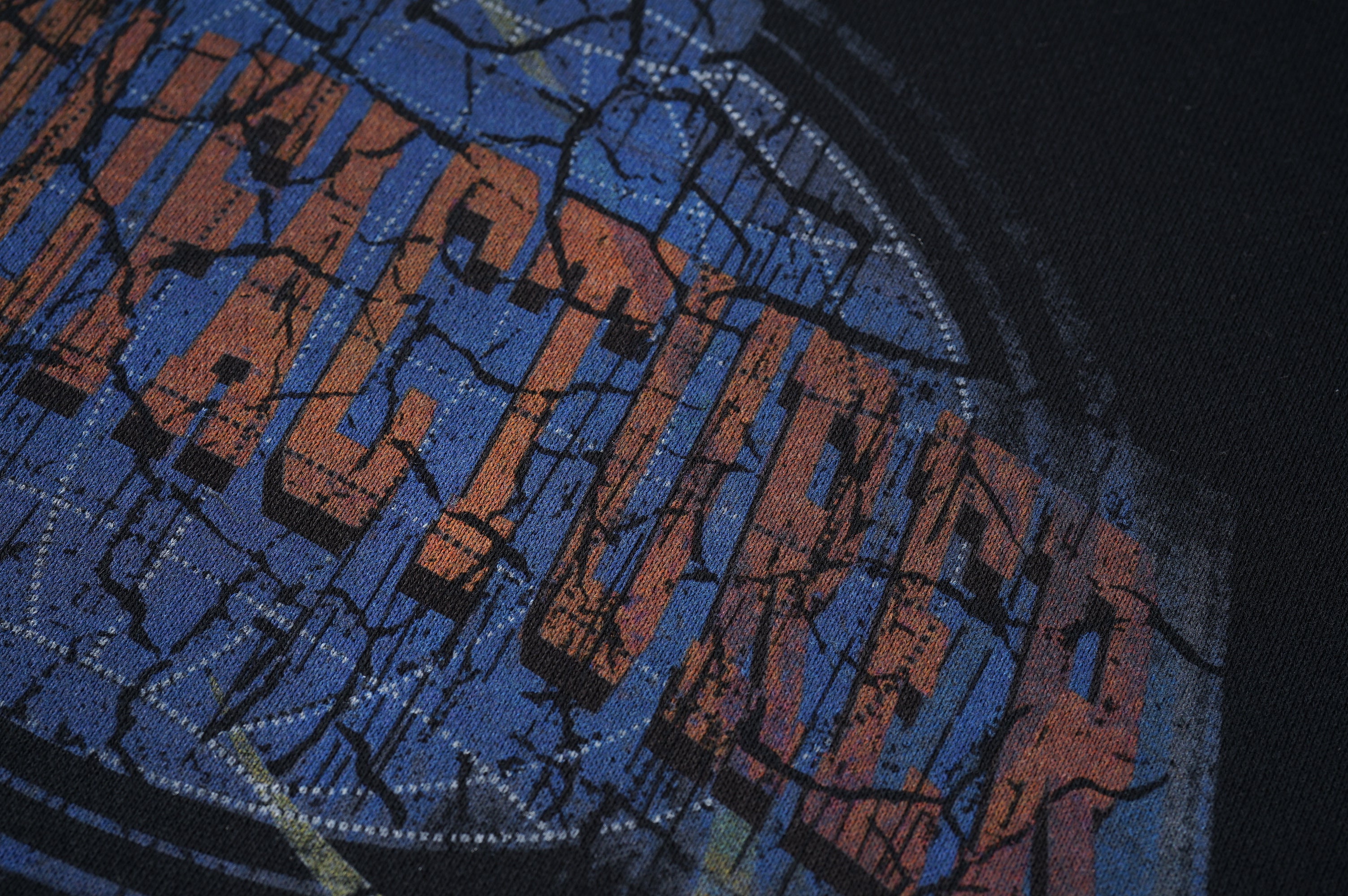 Manufacturer Globe Print Distressed Sweatshirt