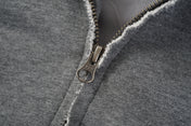 Washed Manufacturer Raw Seam Zip Hoodie