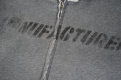 Washed Manufacturer Raw Seam Zip Hoodie