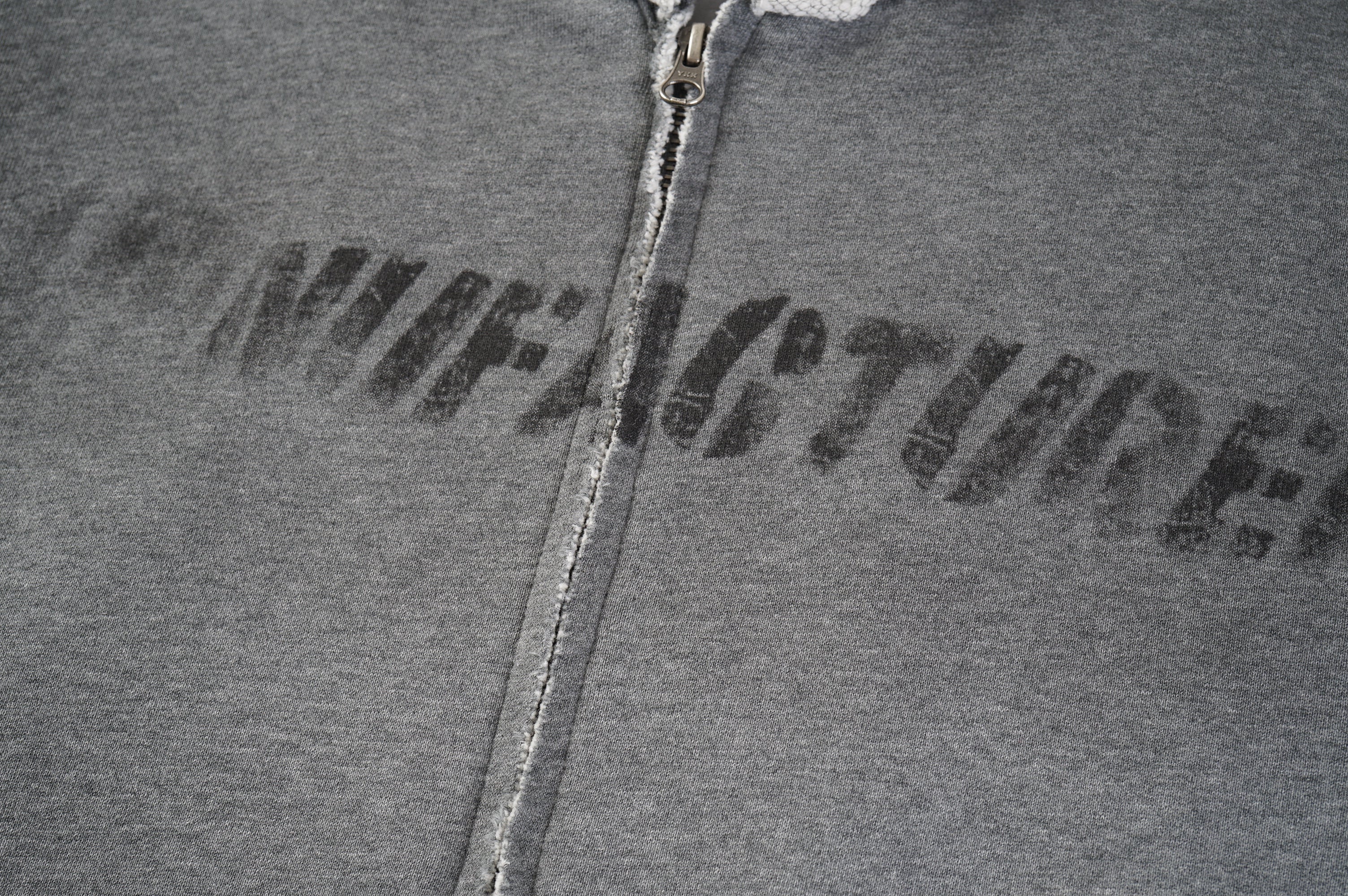 Washed Manufacturer Raw Seam Zip Hoodie