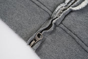 Washed Manufacturer Raw Seam Zip Hoodie