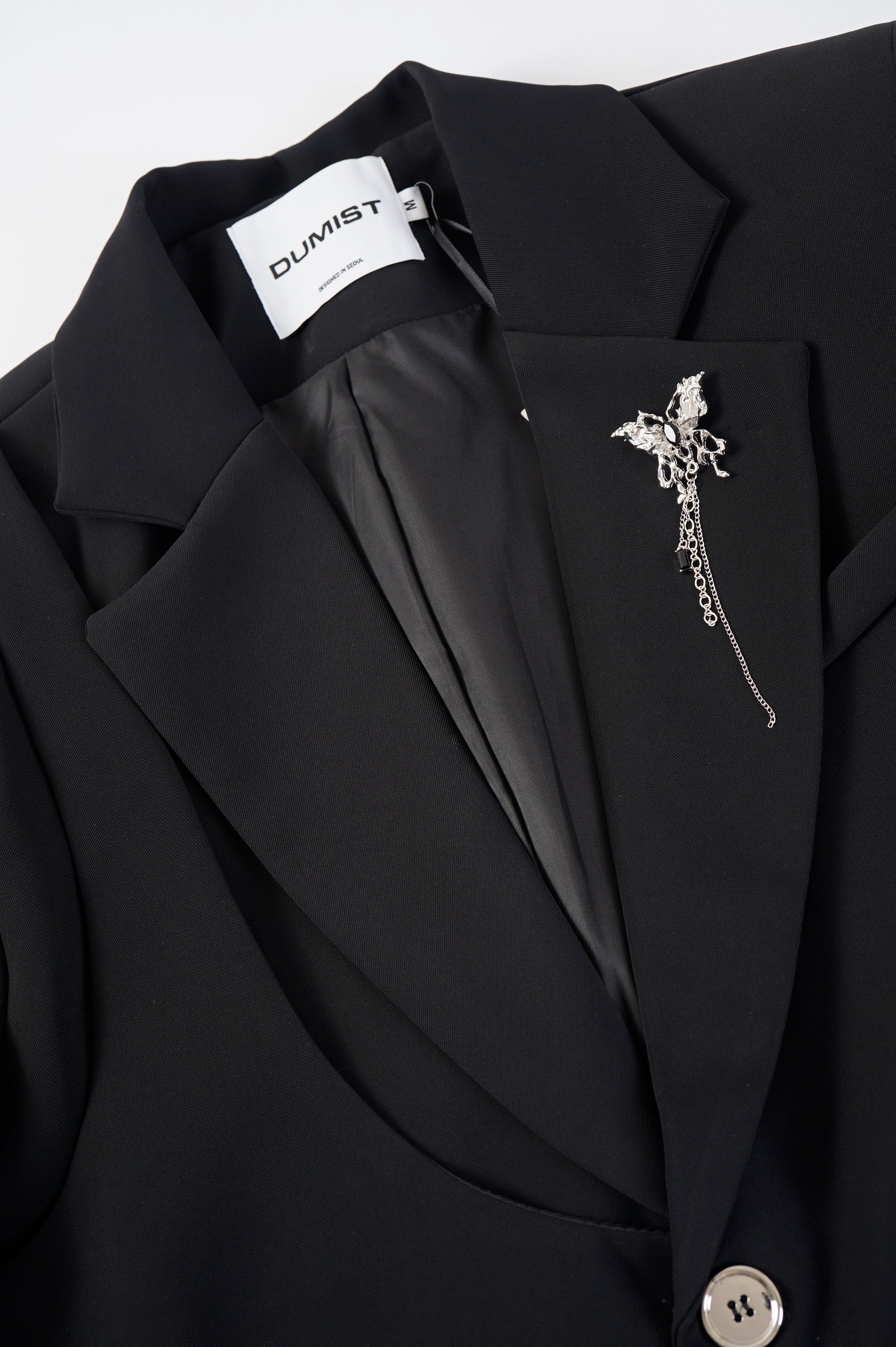 Studded Shoulder Cropped Tailored Blazer
