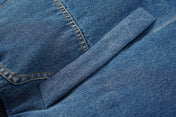 Quilted Panel Padded Denim Bomber