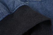 Quilted Panel Padded Denim Bomber