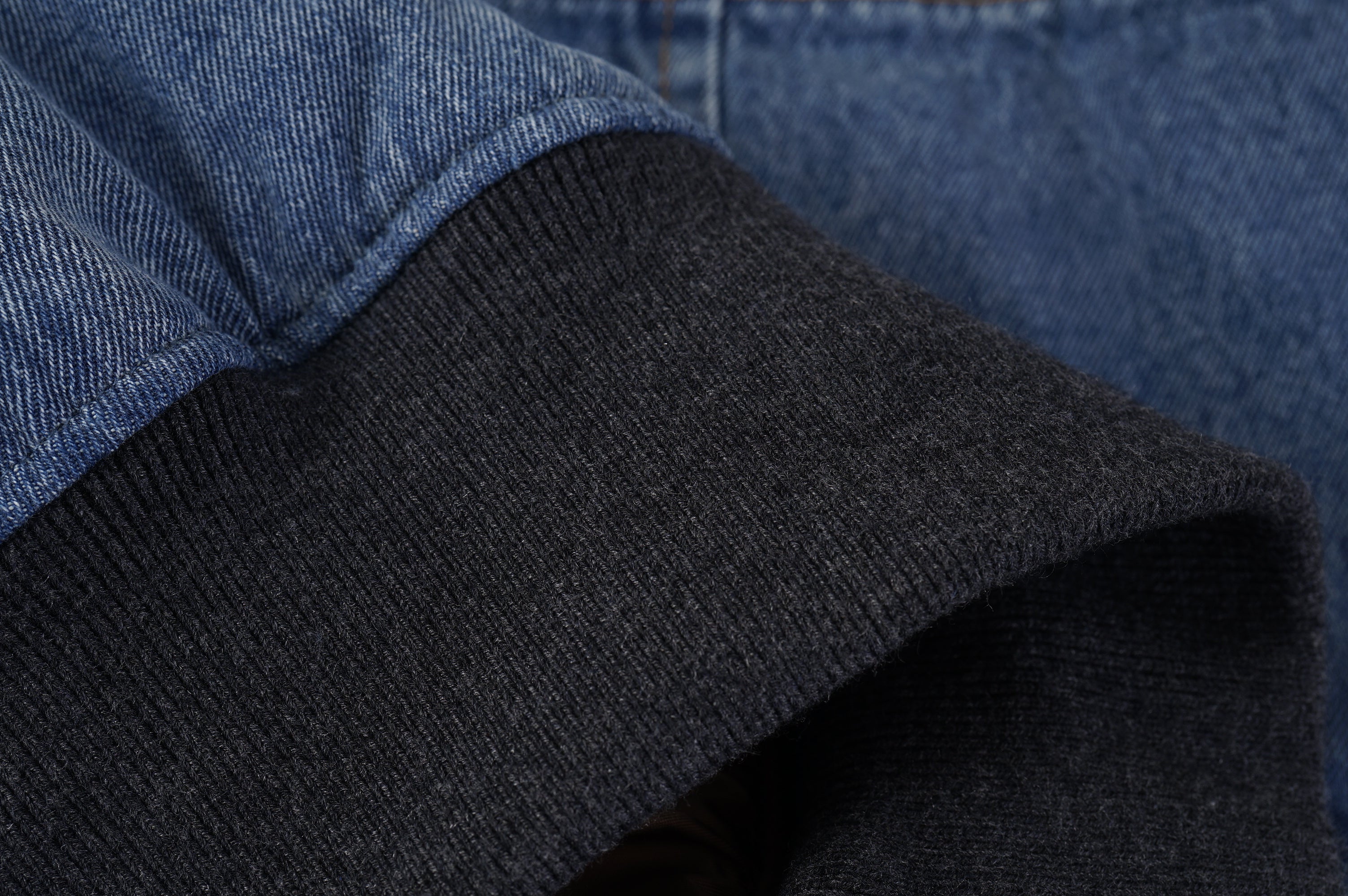 Quilted Panel Padded Denim Bomber
