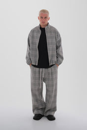 DUMIST Plaid Funnel-Neck Tracksuit