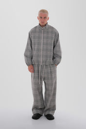 DUMIST Plaid Funnel-Neck Tracksuit
