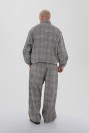 DUMIST Plaid Funnel-Neck Tracksuit