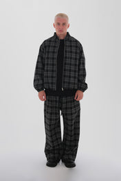 DUMIST Plaid Funnel-Neck Tracksuit