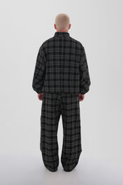 DUMIST Plaid Funnel-Neck Tracksuit