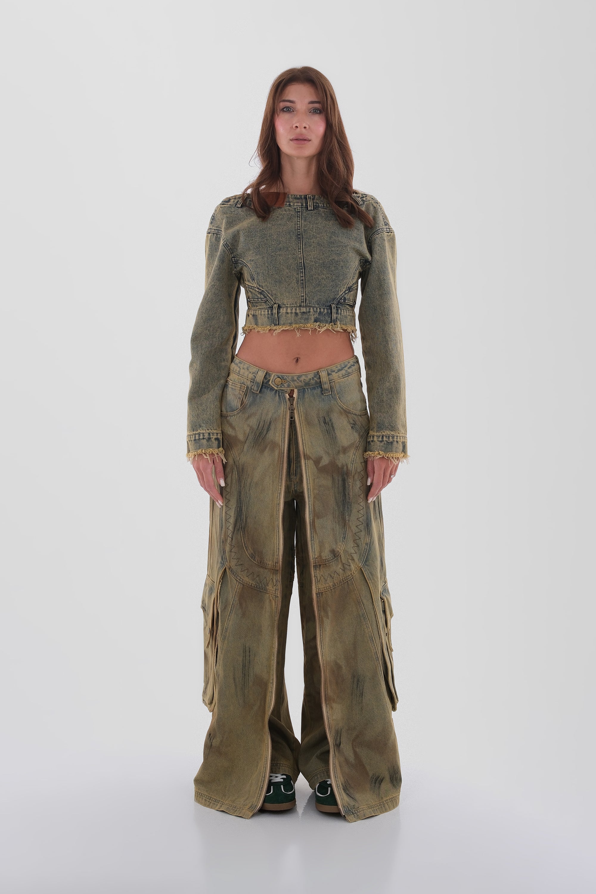 Distressed Cargo Skirt