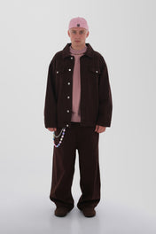 Earth Brown Vintage Wash Canvas Workwear Jacket