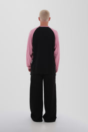 Black & Pink Raglan Long Sleeve Tee