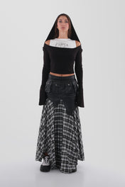 Tactical Layered Plaid Skirt