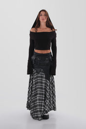 Tactical Layered Plaid Skirt