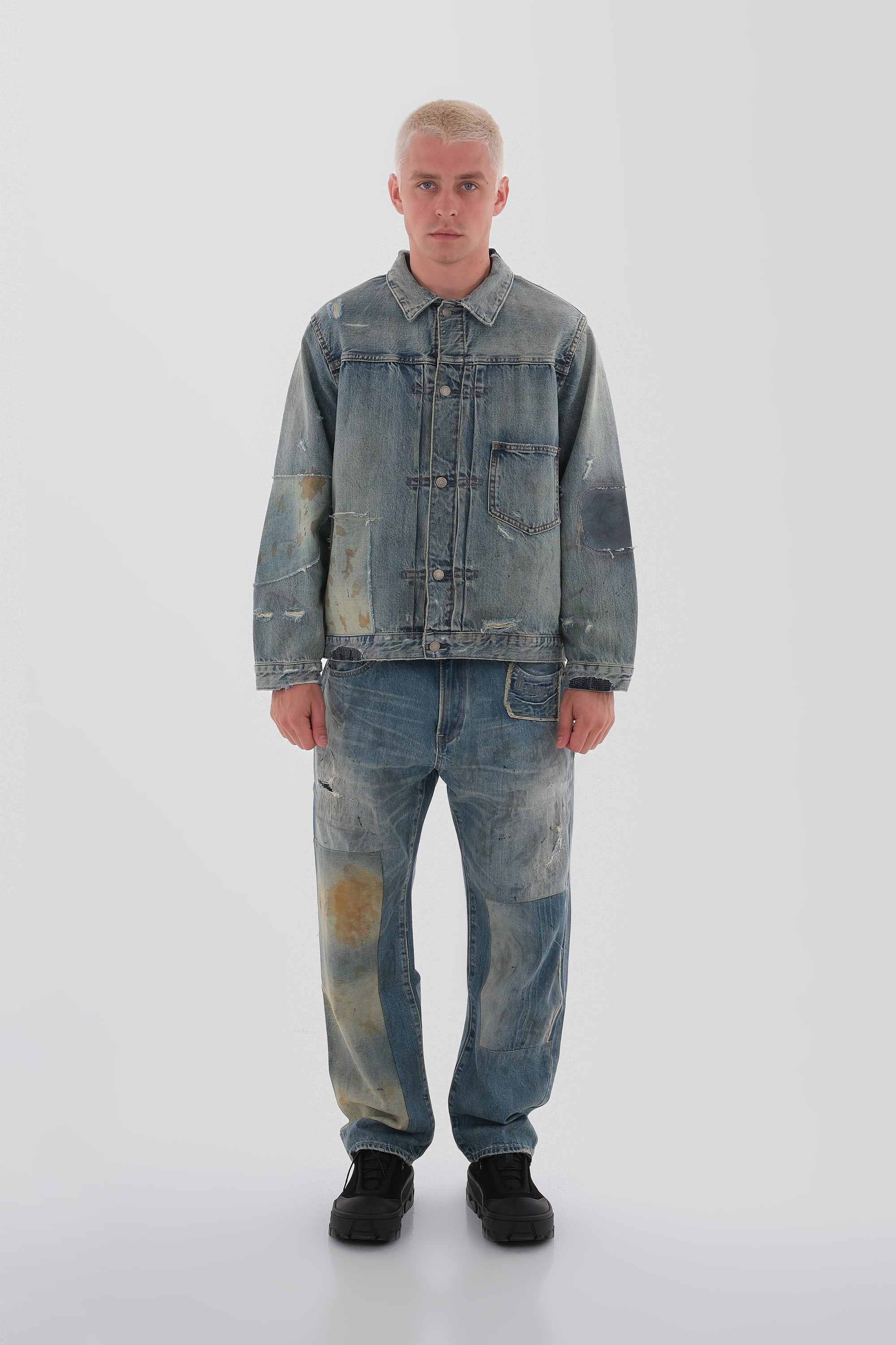 Distressed Indigo Denim Jacket
