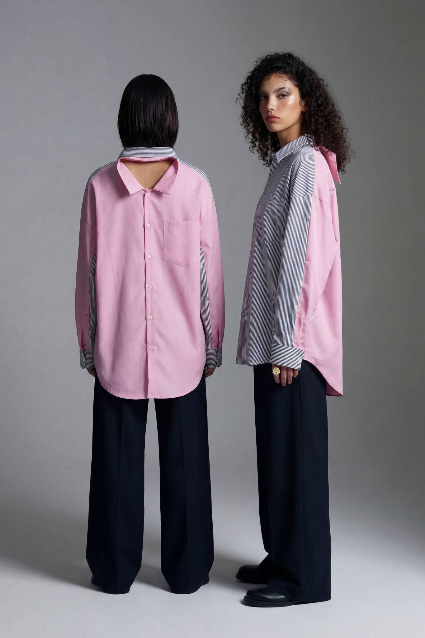 Layered Stripe Double-Overshirt