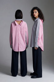 Layered Stripe Double-Overshirt