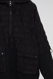 Deep Onyx Smocked Half-Zip Hoodie