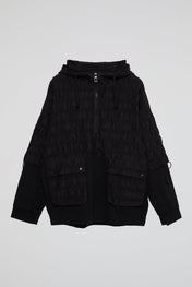 Deep Onyx Smocked Half-Zip Hoodie