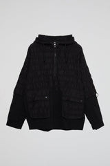 Deep Onyx Smocked Half-Zip Hoodie
