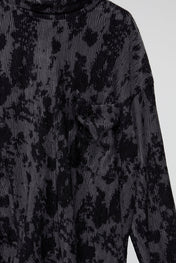 Abstract Pleated Utility Long Sleeves Top