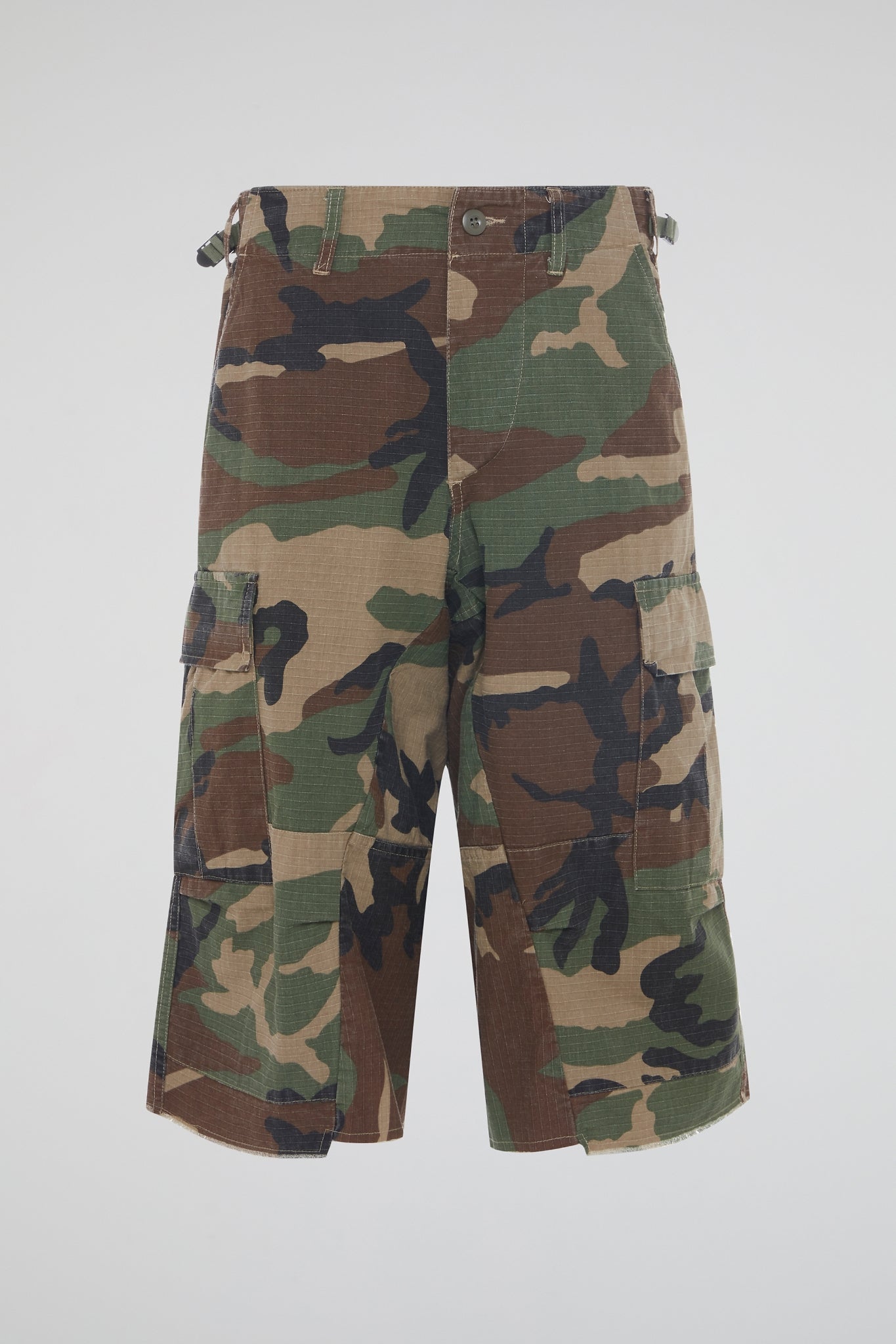 Woodland Camo Technical Cargo Long Shorts