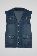 Denim Utility Vest