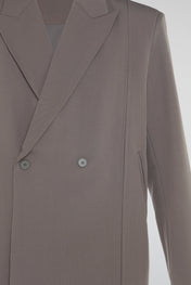 Muted Taupe Double-Breasted Blazer