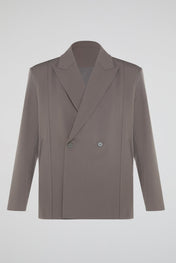 Muted Taupe Double-Breasted Blazer